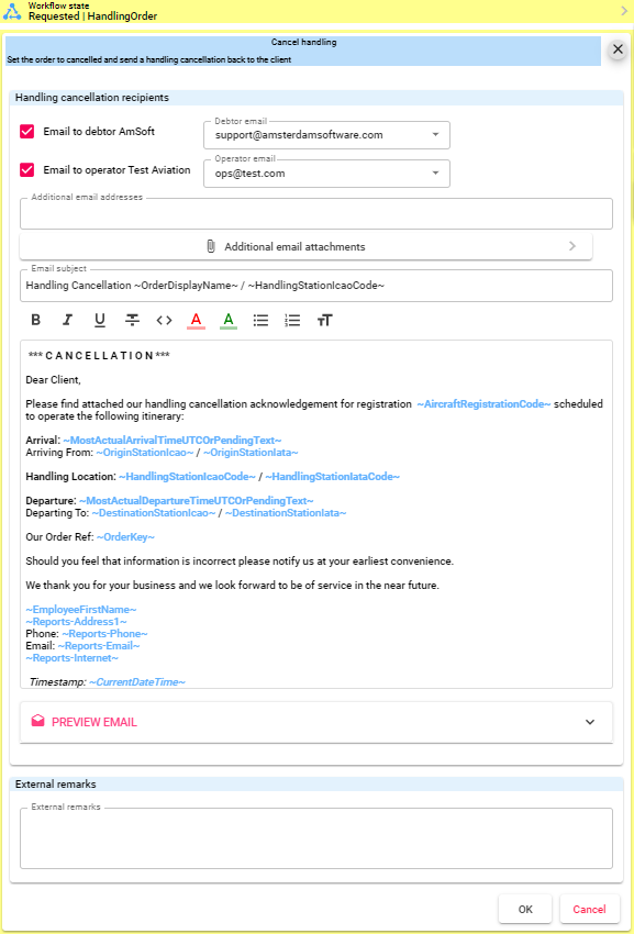 HandlingCancelled transition – FBO One Helpdesk