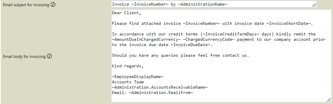 How to add the Invoice amount, currency, and other variables to the ...